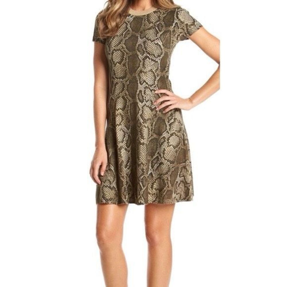 Michael Kors Python print knit Sweater Dress cotton blend size S
